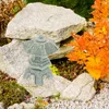 زينة الحديقة 4 PCS برج الضوء مصغر نماذج زخرفة الحجر تمثال جناح محاكاة