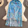 Casual Dresses Grils Super Fairy Blue Bohemian Backless Dress Seaside Holiday Sleeveless Bodyoone Midi Slit Summer Vacation For Women