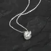 Hängen 925 Sterling Silver Pearl Necklace Ear Stud Set utsökta mångsidiga smycken som en semestergåva till vänner