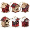 Christmas Decorations Red Wooden House Pendant Small Ornament Tree Ornaments 926 Drop Delivery Home Garden Festive Party Supplies Dhwpe