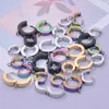 Boucles d'oreilles pendantes en acier inoxydable, 10 pièces, cerceaux larges pour femmes et hommes, accessoires, breloques, 12x10mm, 15x13mm, bijoux de perçage