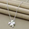 Pendants Fashion 925 Sterling Silver Four-Leaf Clover Pendant Necklace Jewelry Women Wedding Engagement Party Gift Wholesale