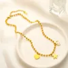Designer halsband Guldfärgkedjor halsband för kvinnor flickor cirkel hänge vintage halsband mode smycken gåvor