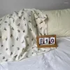 毛布モスリンベビーブランケット100 90cmかわいいベア印刷生まれたスワドルラップソフトコットン幼児浴槽タオル幼児用寝具39 35インチ
