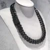 Gioelleria raffinata e alla moda 20mm Hip Hop Vvs Collana di diamanti Dropshipping Argento / nero Rodio ghiacciato Catena a maglia cubana Moissanite