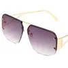 NEUE Sonnenbrille Unisex Halbrandlose Sonnenbrille Retro Adumbral Anti-UV-Brille Einzelstrahlbrille Legierungsbügel Ornamental