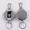 Keychains 1 Pcs Retractable Resilience Steel Wire Rope Elastic Keychain Recoil Sporty Alarm Key Ring Anti Lost Ski Pass ID Card273c