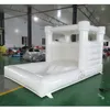 4x2,5 m (13,2 x 8,2 stóp) z dmuchawą bezpłatną dostawę drzwi na zewnątrz Pastelowy różowy nadmuchiwany dom Bouncer White Wedding Bounce Jumping House Moonwalk Dmakier