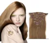 1622 inch 7 stuks stijlvolle rechte clip in indian human hair extensions 70g 80g 12 clip in haar lichtbruin haar1962539