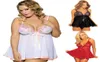 Rouge blanc violet noir grande taille S4XL Lingerie Sexy nuisette brocart paillettes Chemise Sexy Costumes3790772