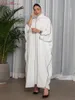 Vêtements ethniques S-XL Ligne de mode surdimensionné Abayas avec ceinture Djellaba Robe musulmane Dubaï pleine longueur Abaya Turquie Islam Robe WY1518
