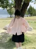 女性のブラウスルーズロングスリーブシャツ女性トップスシャツのためのビンテージ服