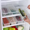 Garrafas de armazenamento cozinha drenagem partição preservação caixa refrigeração doméstica transparente retangular frutos do mar e vegetais