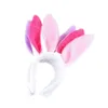 Easter LED Bunny Ears Rabbit Costume Accessories Light Up Blinking Fluffy Rabbit Ear Headbands paljetter Huvudbonad kostym cosplay hårband påskpartygifts l008