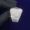 Anelli Hip Hop di Miami più venduti Anello in moissanite da uomo con taglio brillante rotondo in argento sterling 925