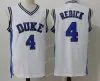 Maillot Duke Blue Devils 4 Maillot JJ Redick 32 Christian Laettner 33 Grant Hill blanc Tous cousus NCAA Basketball Wear