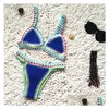 Traje de baño para mujer Micro Bikini Mujeres Hecho a mano Cloghet Punto Halterwork Traje de baño Traje de baño Biquini Tanga Traje de Bano Drop Entrega DHMLD