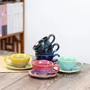 Tasse à café en poterie grossière, changement de four à main, service à thé artistique à oreilles suspendues, 240301