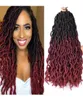 Wave Dreads Faux Locs 18 Zoll Dread Locks Zöpfe synthetische Haarverlängerung 24 Stränge Stück Faux Locs gehäkelte synthetische Gypsy Locs brai2731329