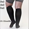 Kvinnors strumpor plus storlekskomprimering för män knähög elastiska strumpor anti varicos trombus som kör 3xl 4xl 5xl 23-32mmhg