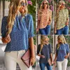 DIYUN Designs Floral Shirts, Women's 2023 Spring/Summer Vacation Casual Short Sleeped Tops