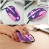 Mouse usb com fio menina rosa mouse para jogos gato backlight interno 4 níveis 2400dpi mouse feminino para escritório pc gamer mouse