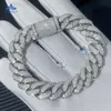 Moissanite Hip Hop Jewelry S925 Silver Plated 10k 14k Gold 8mm 10mm 12mm 14mm 2 Rows Miami Iced Out Cuban Link Chain Moissanite