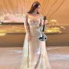 Платья Шарон Саид Шампанское Русалка Дубай Вечернее платье со съемной верхней юбкой Арабские женские свадебные вечерние платья Ss265