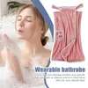 Towel Wrap With Pocket Coral Fleece Bath Dress Quick Dry Sports Beach Wearable Shower Robe Dryer Swim Cover Up