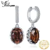 JewelryPalace Large 7ct Genuine Smoky Quartz 925 Sterling Silver Dangle Drop Earrings for Women Statement Gemstone Earings 240226
