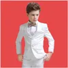 Set di abbigliamento Formale Ragazzi Abito per matrimonio Bambini Blazer da festa bianchi Pantaloni Battesimo Abito Costume per bambini Signori Adolescente Prom Tux Dhbvh