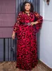 Long Sleeve Chiffon Dresses For Women African Dashiki Print Robe Dubai Abayas Wedding Party Birthday Gown Autumn Clothing 240226