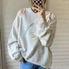 Bluzy damskie z ramiona o szyi bluzy kobiety Korean Streetwear Print Grunge Sudaderas Mjer Y2K Long Sleeve luźne swobodne