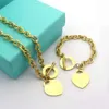 TiffanyJewelry TiffanyBead Necklace Pendant Tiffanlies Heart Shaped Bangle Necklace Luxury Women's Fashion Suit Brand Jewelry Bracelet TiffanyBracelet 608