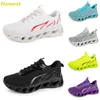 2024 Vente chaude Chaussures de course Hommes Femme Blancs Navys Crème Roses Noir Violet Gris Baskets Baskets Respirant Couleur 23 GAI