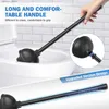 Cleaning Brushes Plunger and Brush Heavy Duty Toilet Plunger Set with Ventilated Holder 2-in-1 Bathroom Cleaning Combo with Modern Caddy StandL240304