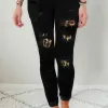 Jeans 2020 Fall Women's Plus Size Skinny Jeans Solid Color Leopard Patchwork Irregular Ribbed Hole Pencil Pants Stretch Slim Pants