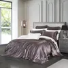 Ensembles de literie 6 A 25 Momme Ensemble de soie de mûrier avec housse de couette Drap de lit Taie d'oreiller Couple de luxe Draps de lit simple double taille