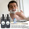 Produtos 10 pçs conjunto de cuidados com a barba soro óleo bálsamo barba pente escova de cerdas tesoura barba óleo crescimento da barba conjunto masculino