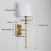 Wall Lamp White Cloth Lampshade E27 Gold Metal Foyer Bedside Lighting Fixtures Aisle Dining Room Sconce Drop