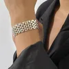 Bracelets porte-bonheur tendance à treillis large, chaîne épaisse pour femmes, chaînes à main épaisses, breloques de mode pour dames, bijoux Punk cadeaux