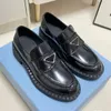 Designer Women Shoes platform Classics P Triangle Pointed Toes Black Patent Leather Summer Size 35-41