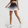 Kvinnor Summer Safe Tennis kjolar SXXL Gym Golf Running Pleated Kirt Girls Gradient Sports Fitness High midje Skorts med Pocket 240223