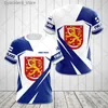 Men's T-Shirts Finland Suomi Flag Coat of Arms Graphic Tee Summer Casual Streetwear Mens Fashion T-shirts Boy Oversized Short Sleeve Tops L240304