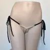 Roupa de banho deka g cordas mulheres hipster mini micro biquíni tangas massagem exótica pérolas calcinha tanga sunbath praia bottoms lingerie