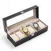 Liscn Watch Box 5グリッドウォッチボックスケースPUレザーCaja Reloj Black Holder Boite Montre Jewelry Gift Box 20181279Q