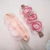 Hair Accessories Baby Lace Flower Headband Pink Girl Princess Cute Headbands Headdress With Pearl