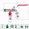 Kitchen Faucets 1/2 Inch Double Valve Outlet Outdoor Tap Anti-rust Brass Water Tank Hose Connector Garden Faucet For Home Washing Machine