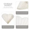 Conjuntos de louça Rattan tecido Baske papel corda coração cesta de vime armazenamento doméstico lanche placa
