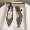 Vestidos glitter cristal bombas mulheres trafa sapatos de ouro salto de vidro noivas sapatos de casamento feminino escritório senhoras vestido de salto alto tacones mujer